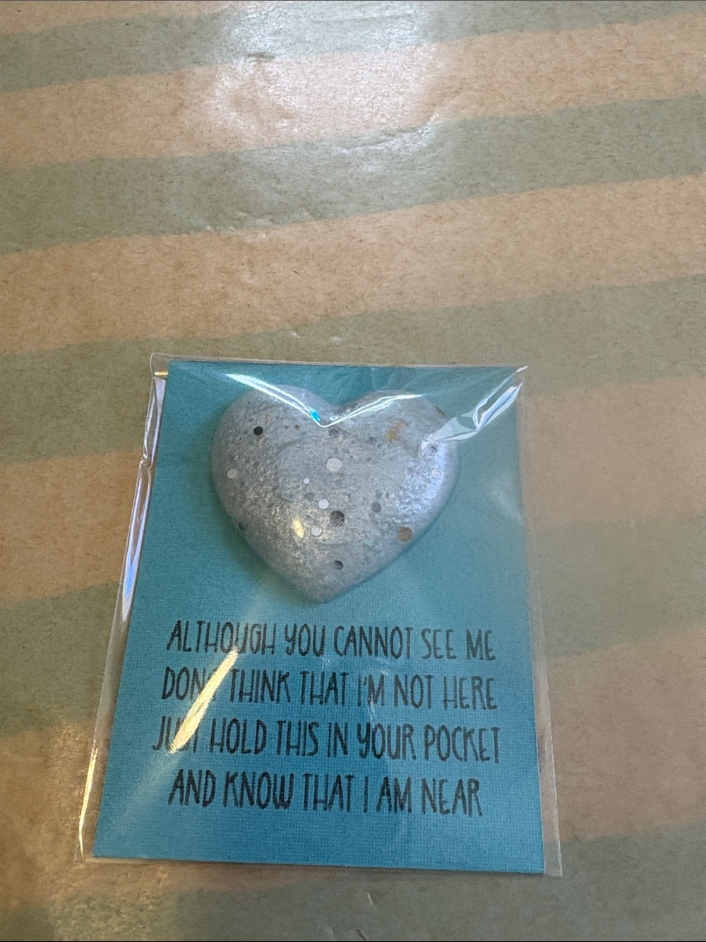 Handmade one of a kind Heart Pocket Token - Silver Pocket Stone